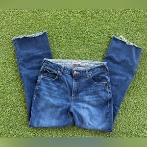 Ariat Real Denim High Rise Ballary Boot‎ Jean Raw Hem Sz 34R Women’s Westen